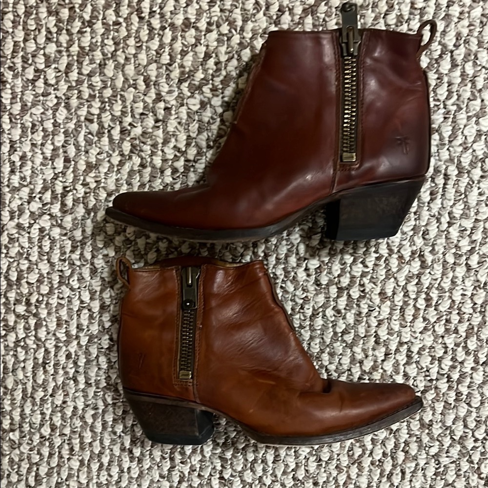Frye Brown Leather Ankle Boots